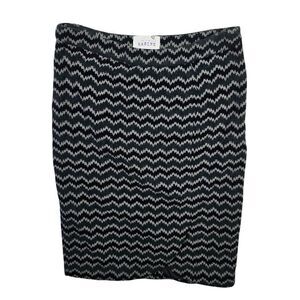 Sabine Monochrome Zigzag Pencil Skirt Size L